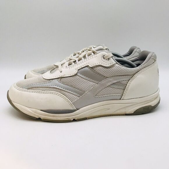 SAS Tour Mesh Tripad Comfort Sneaker Womens 9M Silver White Lace Up Walking Shoe - Picture 1 of 13